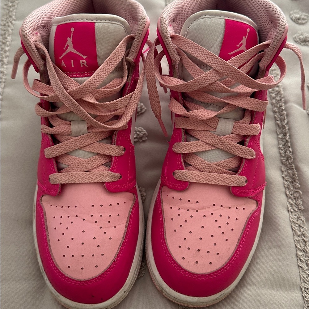 Pink and White Air Jordan Sneakers - Picture 5 of 7